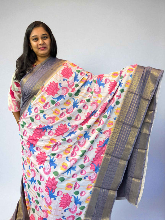 Premium Mysore Crepe Fabric - Premium Digital Semi Mysore Crepe - Craft Of Aele
