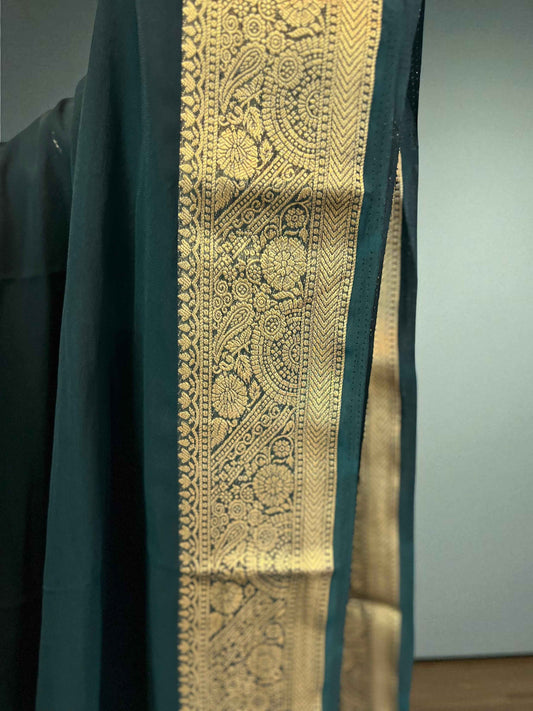 Premium Georgette Fabric in Bottle Green for Timeless Elegance and Fashion - Craft Of Aele