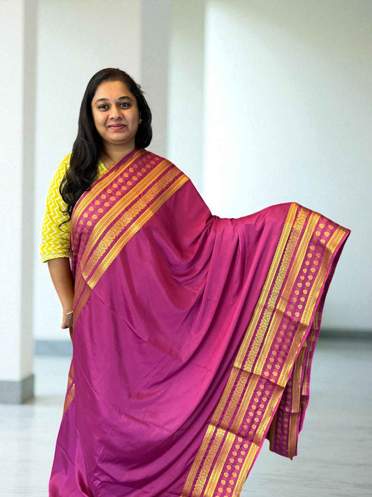 Semi Crepe Butta Border Onion Pink by Bentex Design - Elegant and Stylish - Craft Of Aele