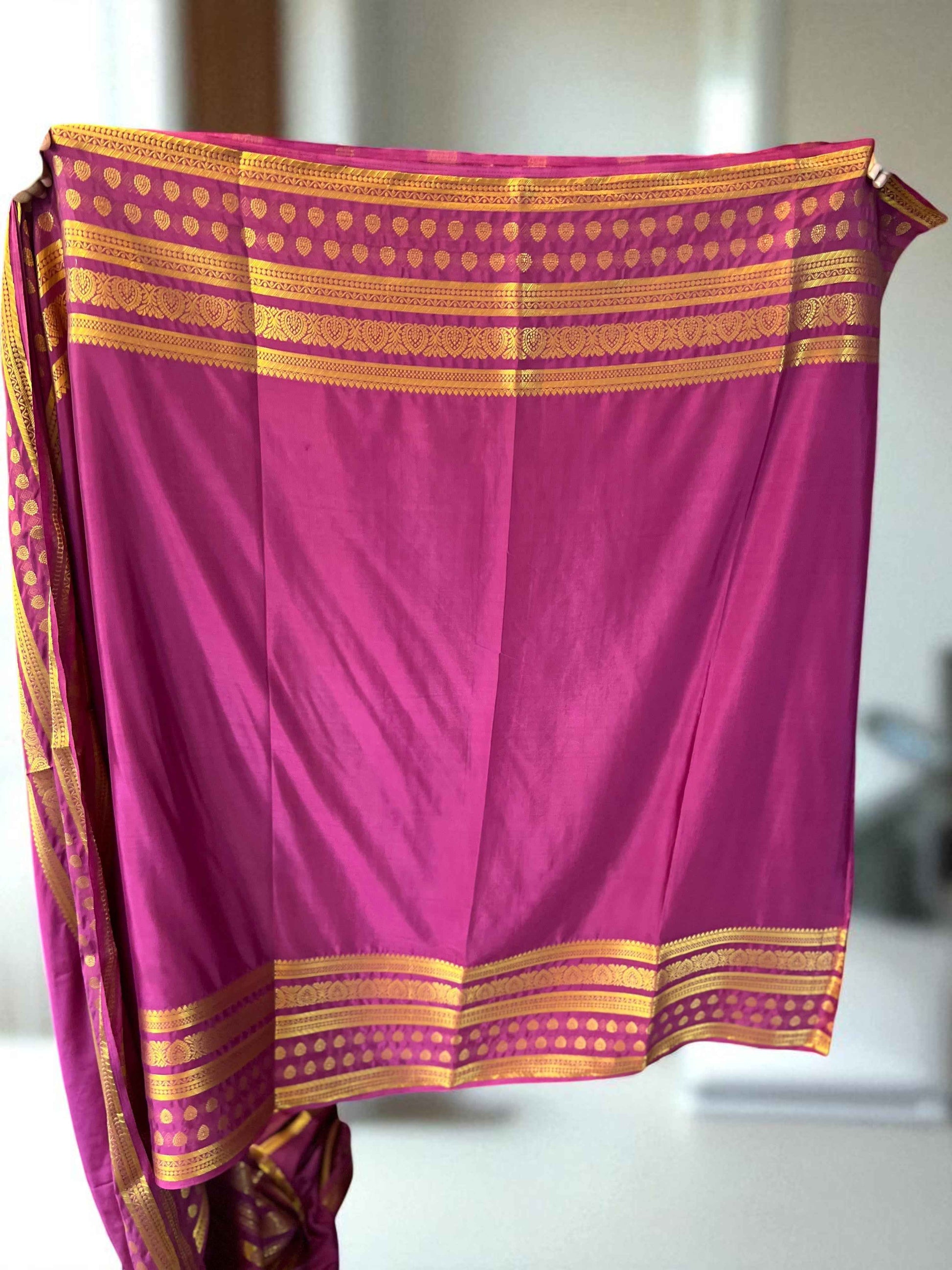 Semi Crepe Butta Border Onion Pink by Bentex Design - Elegant and Stylish - Craft Of Aele