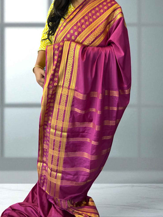 Semi Crepe Butta Border Onion Pink by Bentex Design - Elegant and Stylish - Craft Of Aele
