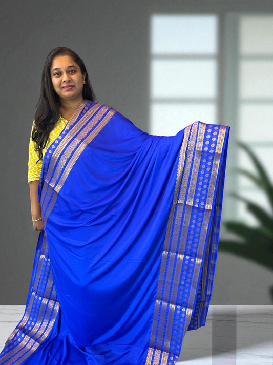 Semi Crepe Royal Blue Fabric by Bentex Design - Craft Of Aele