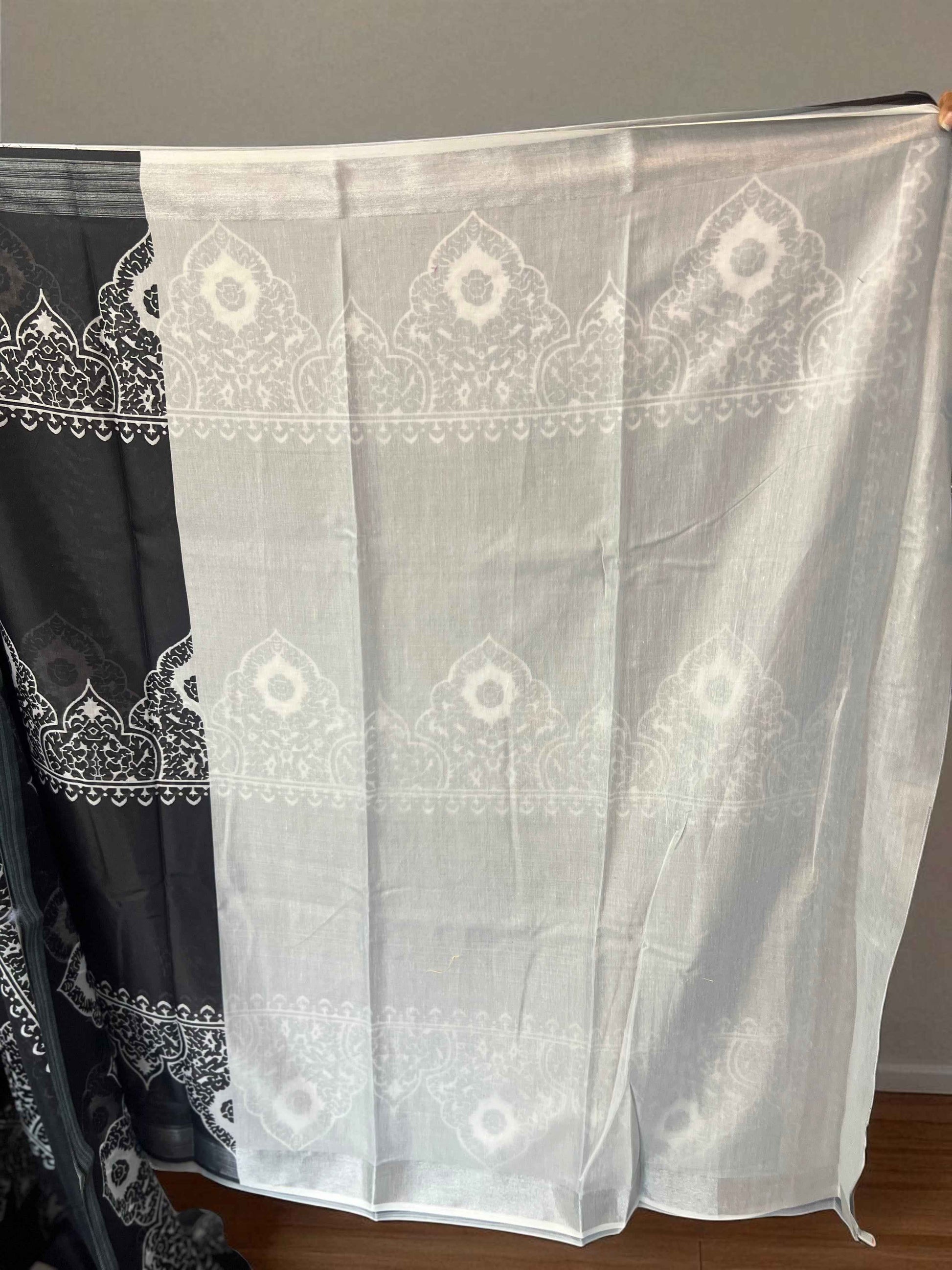 Soft Cotton Black Saree - Elegant and Comfortable Traditional Wear - Craft Of Aele