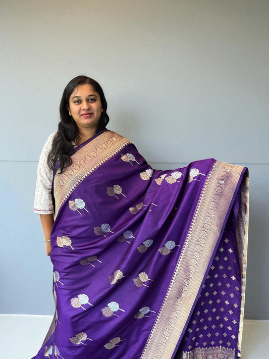 Banarasi Crepe Fabric in Purple Shade - Elegant for Any Occasion - Craft Of Aele