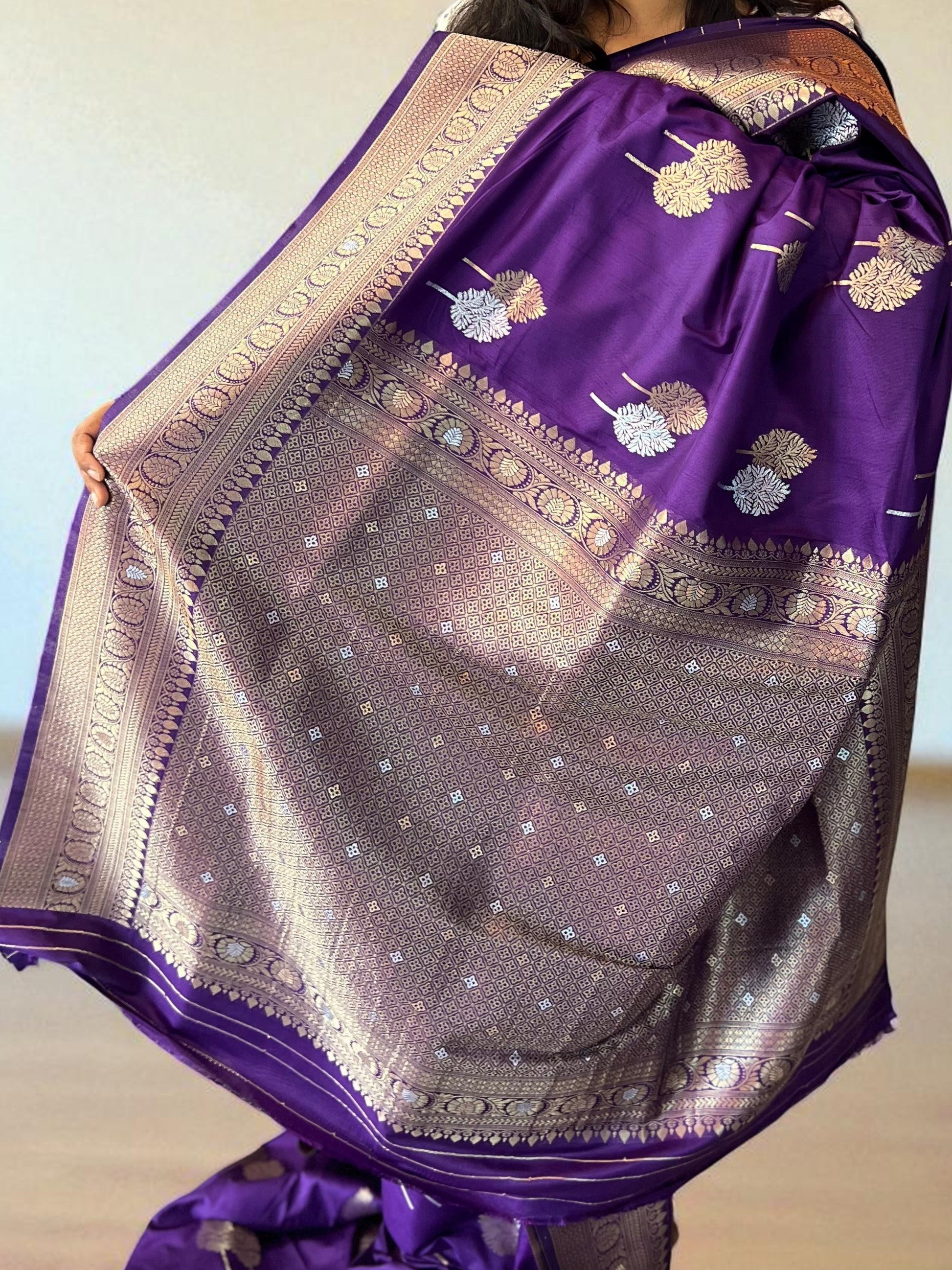 Banarasi Crepe Fabric in Purple Shade - Elegant for Any Occasion - Craft Of Aele