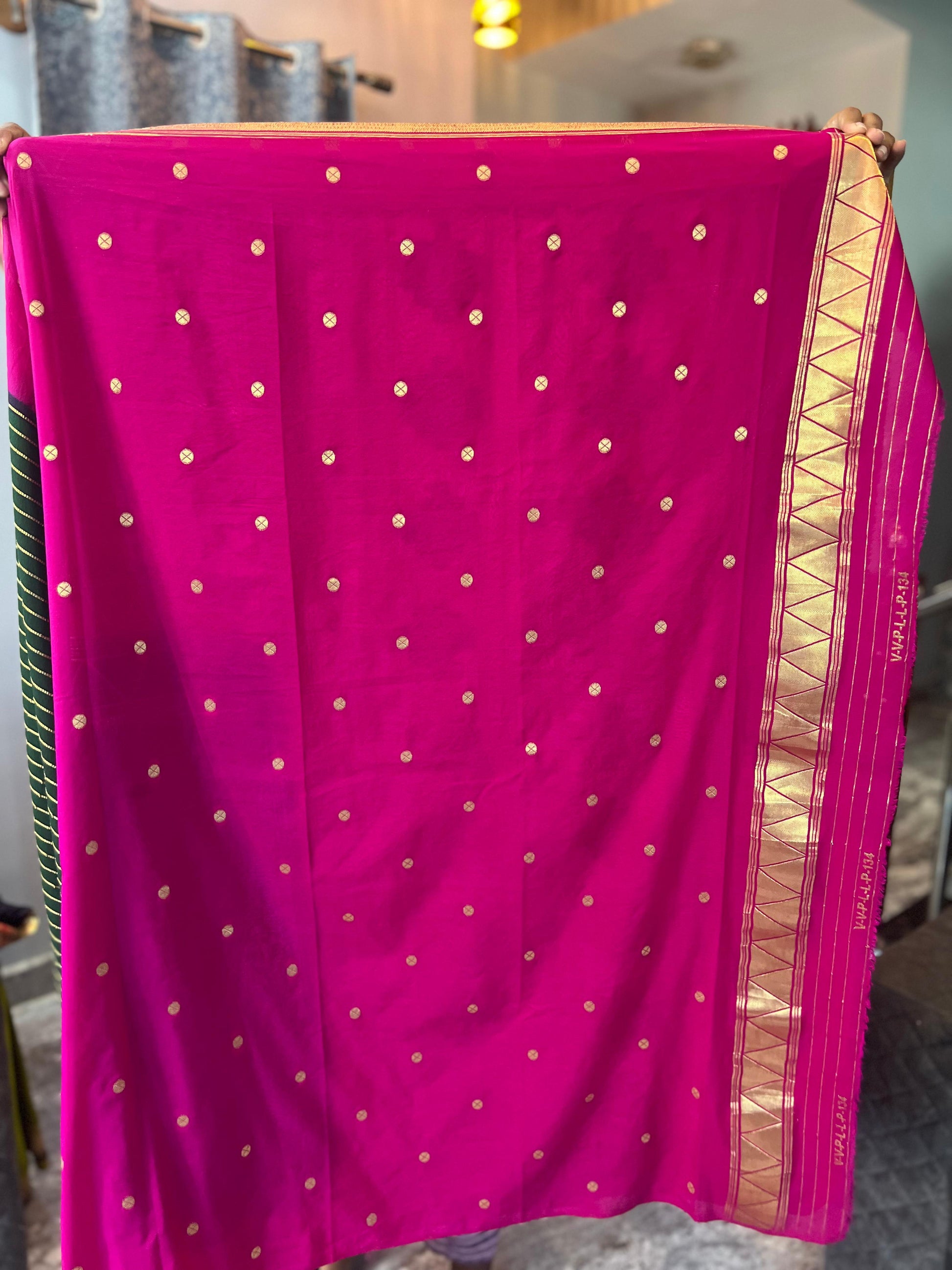 Premium Soft Banarasi Crepe Half and Half Saree in Bottle Green and Pink - Craft Of Aele