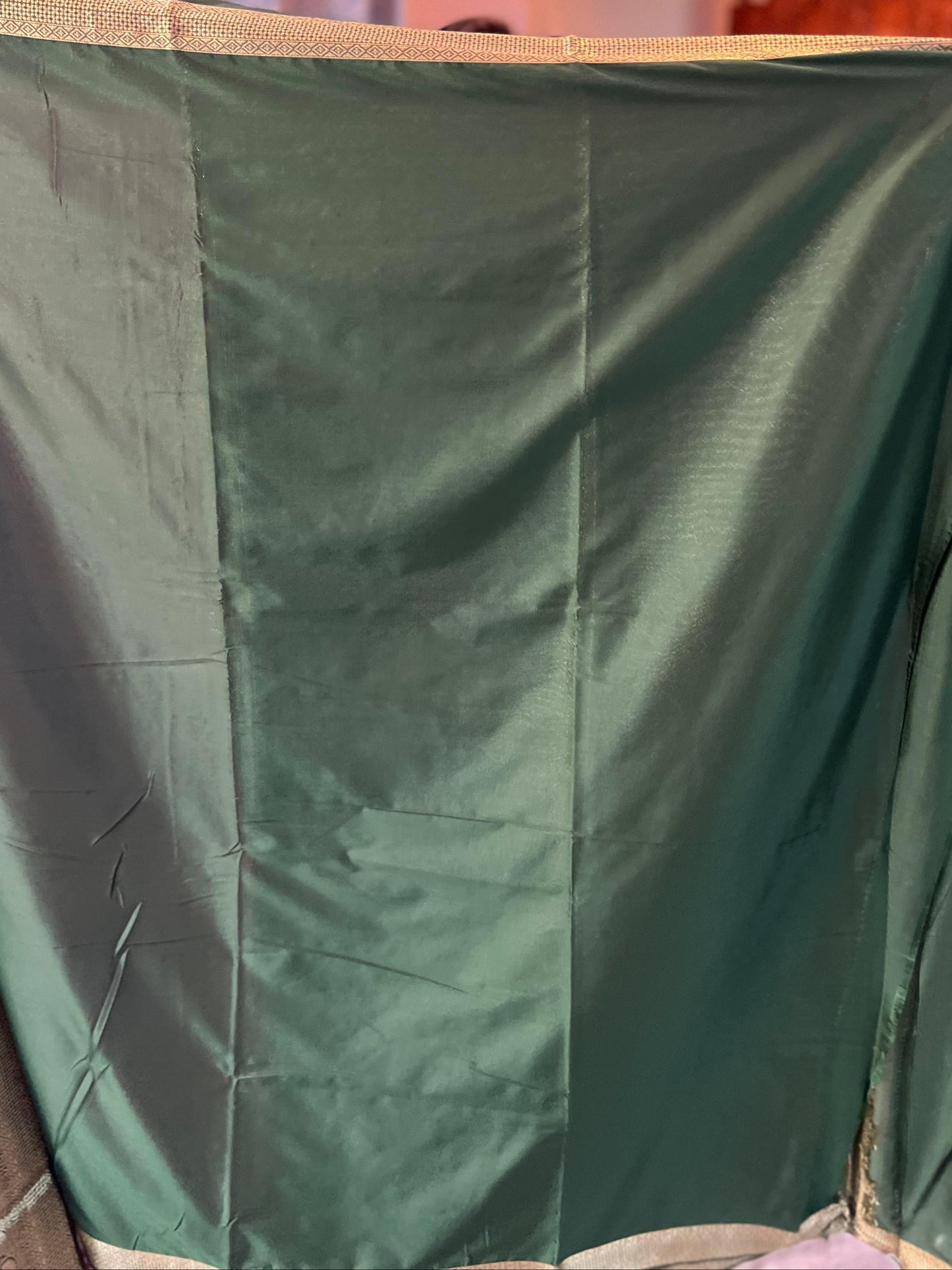 Mysore Semi Crepe Brocade - Lavender with Bottle Green
