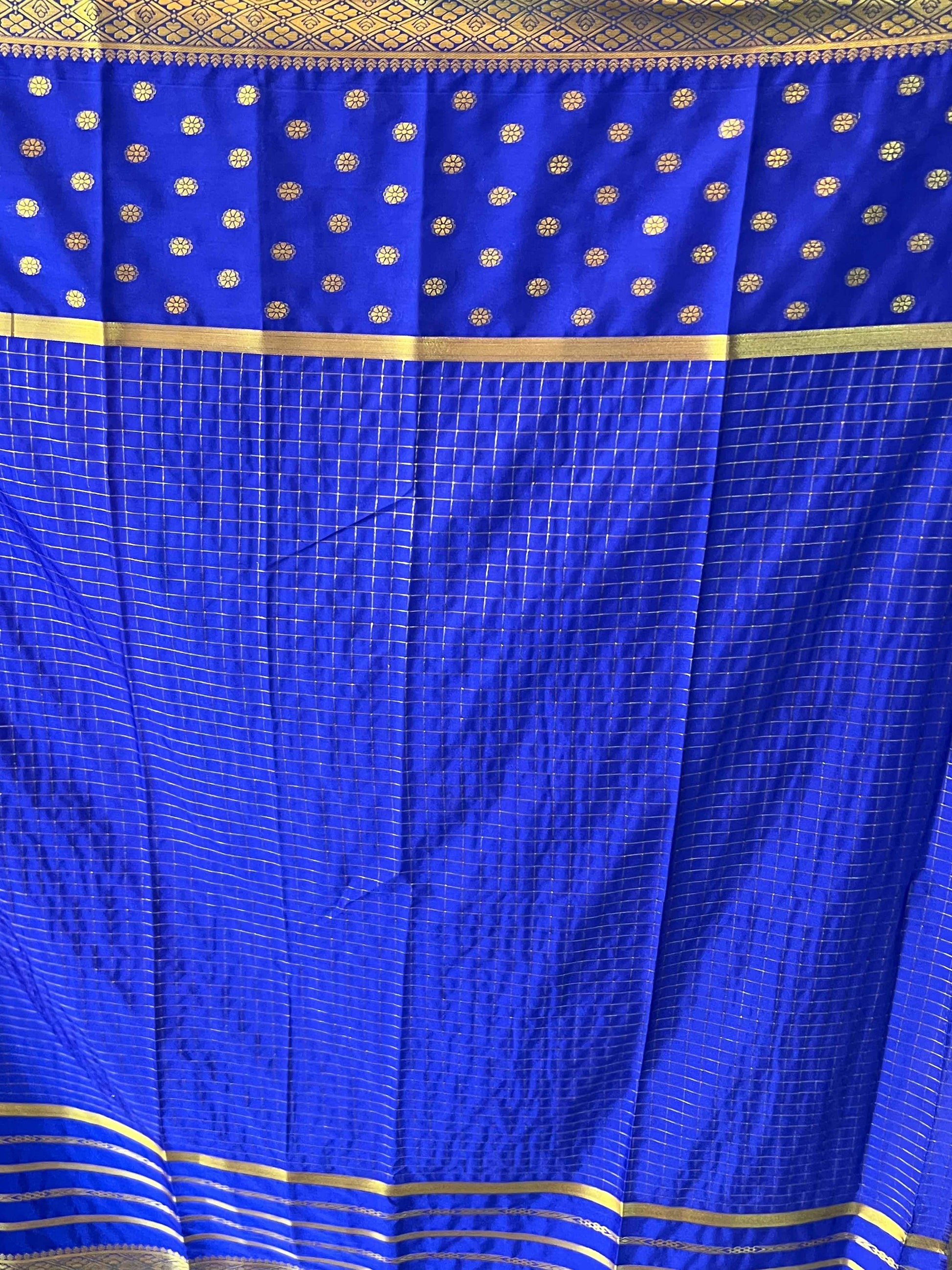 Mysore Semi Crepe 3D Elegant design - Lavender with Blue and Grey (Copy)