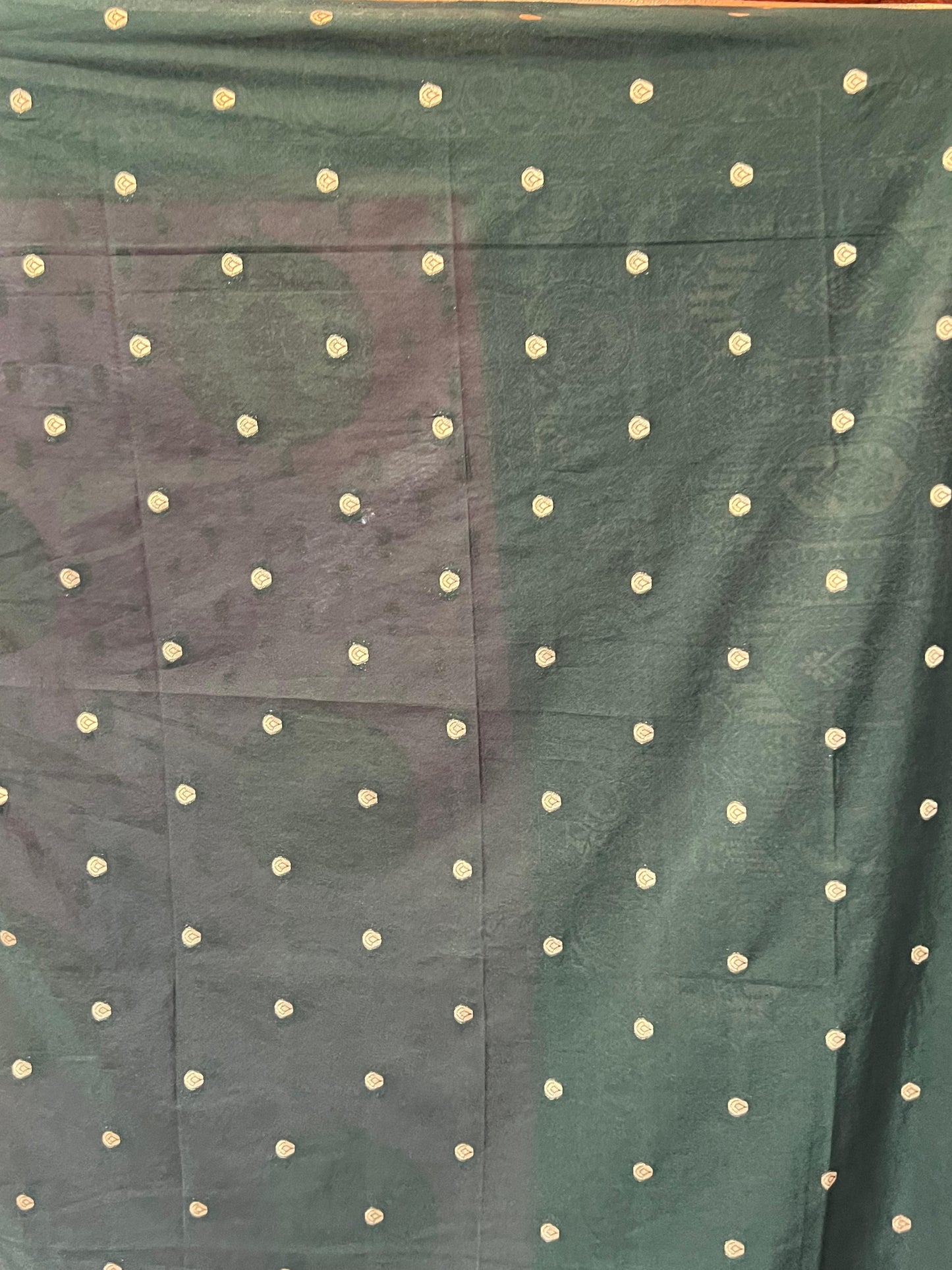 Premium Banarasi Crepe Saree - Candy pink with Bottle Green