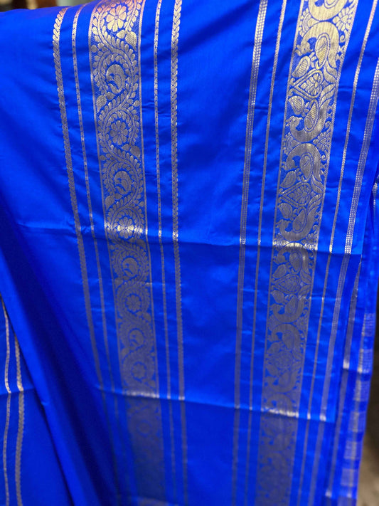 Mysore Semi Crepe Elegant 2D design - Purple with Yellow