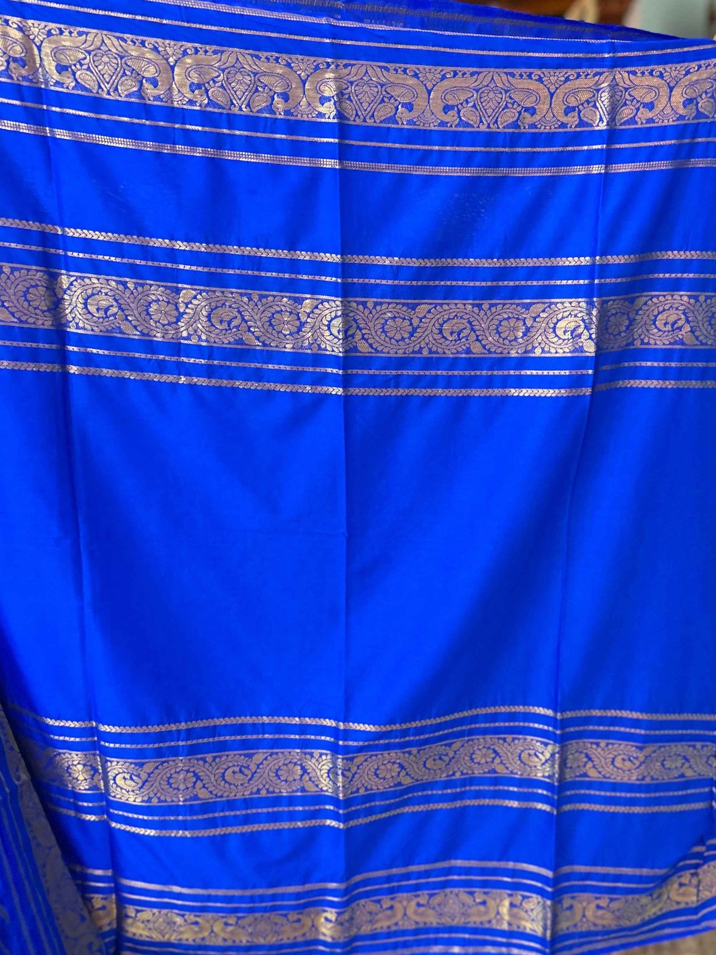 Mysore Semi Crepe Elegant 2D design - Purple with Yellow