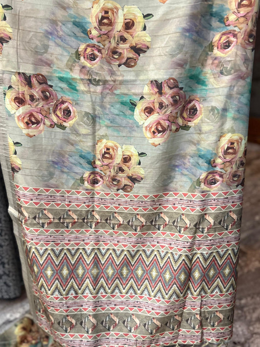 Soft Crepe Digital Print - Pastel Shade Mixed