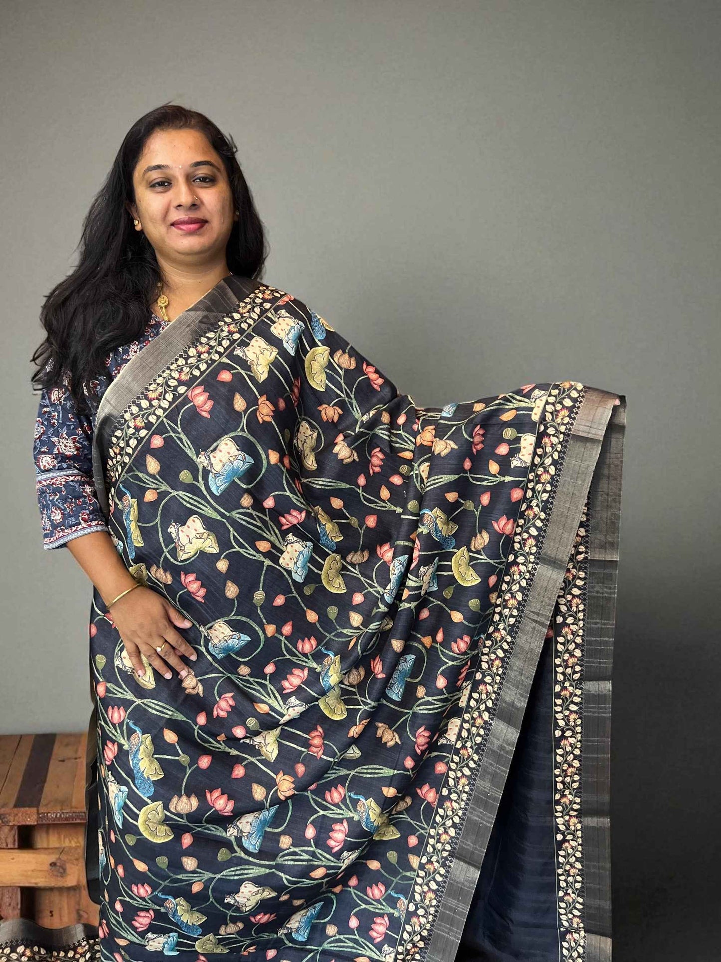 Premium Cotton Silk Pichwai Prints - Black (Copy)