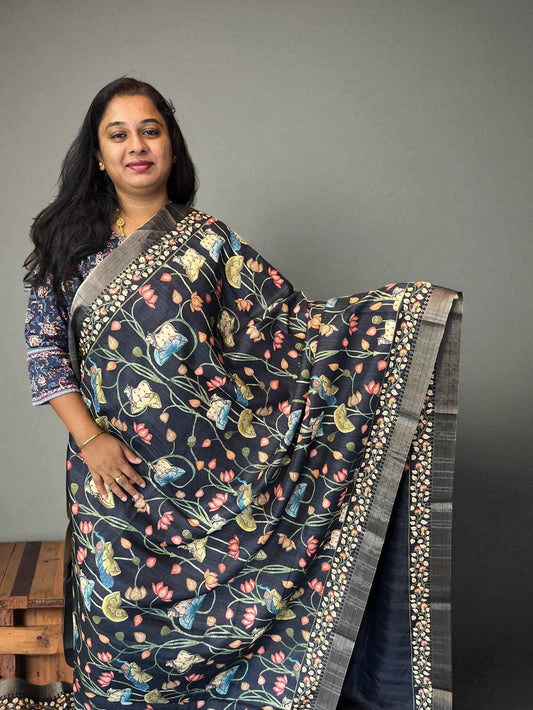 Premium Cotton Silk Pichwai Prints - Black (Copy)