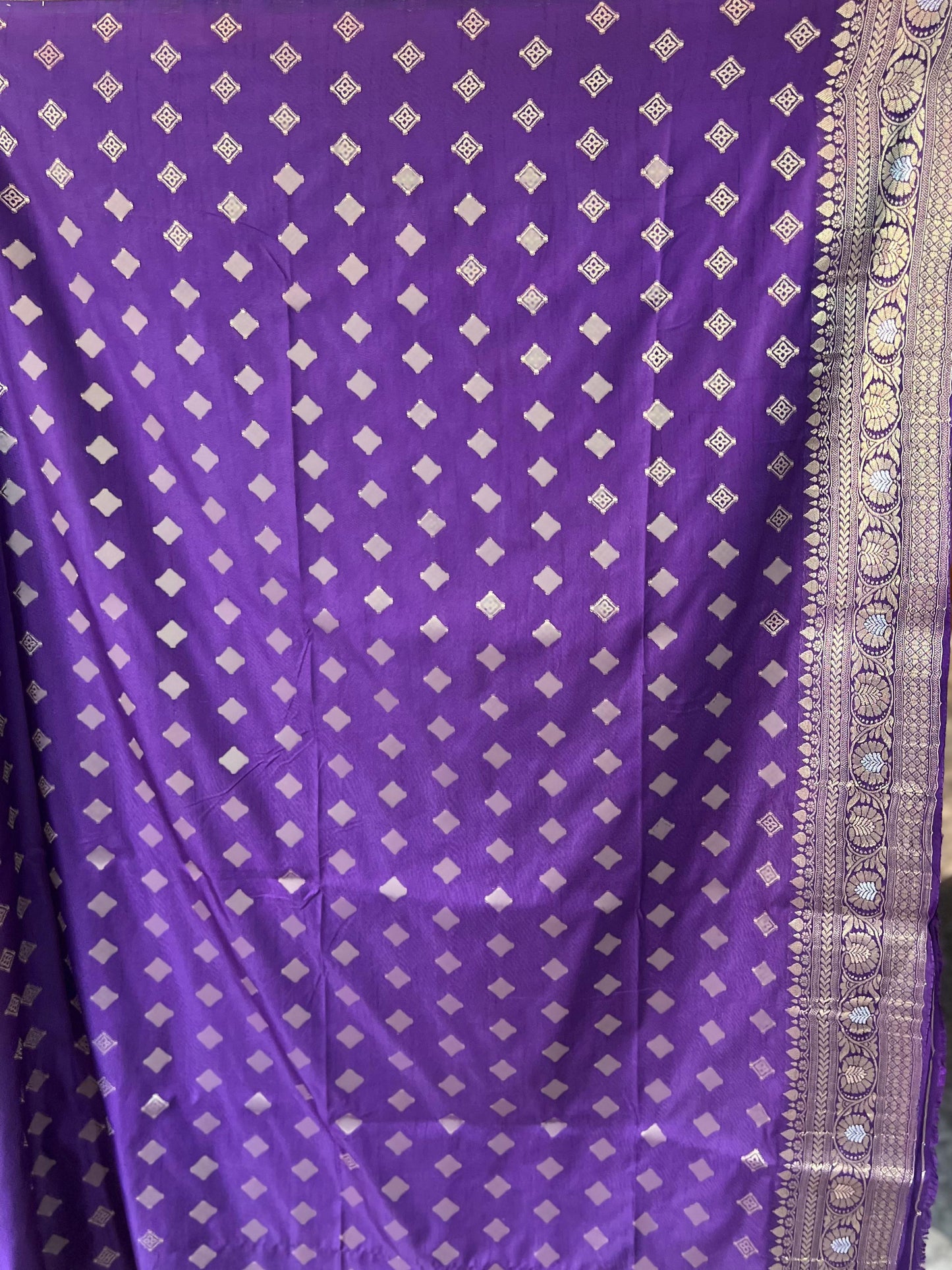 Banarasi Crepe Fabric in Purple Shade - Elegant for Any Occasion - Craft Of Aele