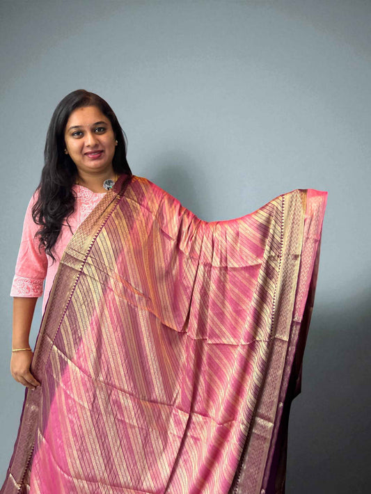 Mysore Semi Crepe - Simmer fabric Onion Pink with Purple - Craft Of Aele