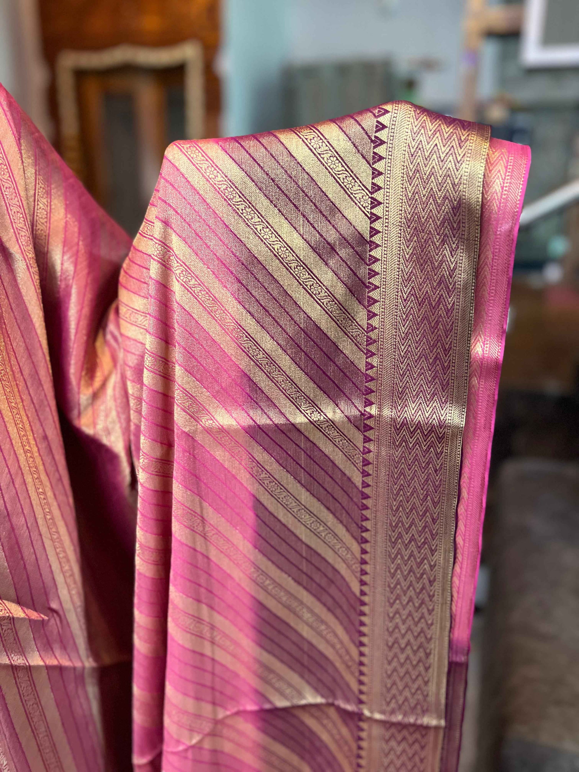 Mysore Semi Crepe - Simmer fabric Onion Pink with Purple - Craft Of Aele