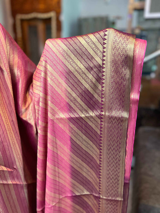 Mysore Semi Crepe - Simmer fabric Onion Pink with Purple - Craft Of Aele