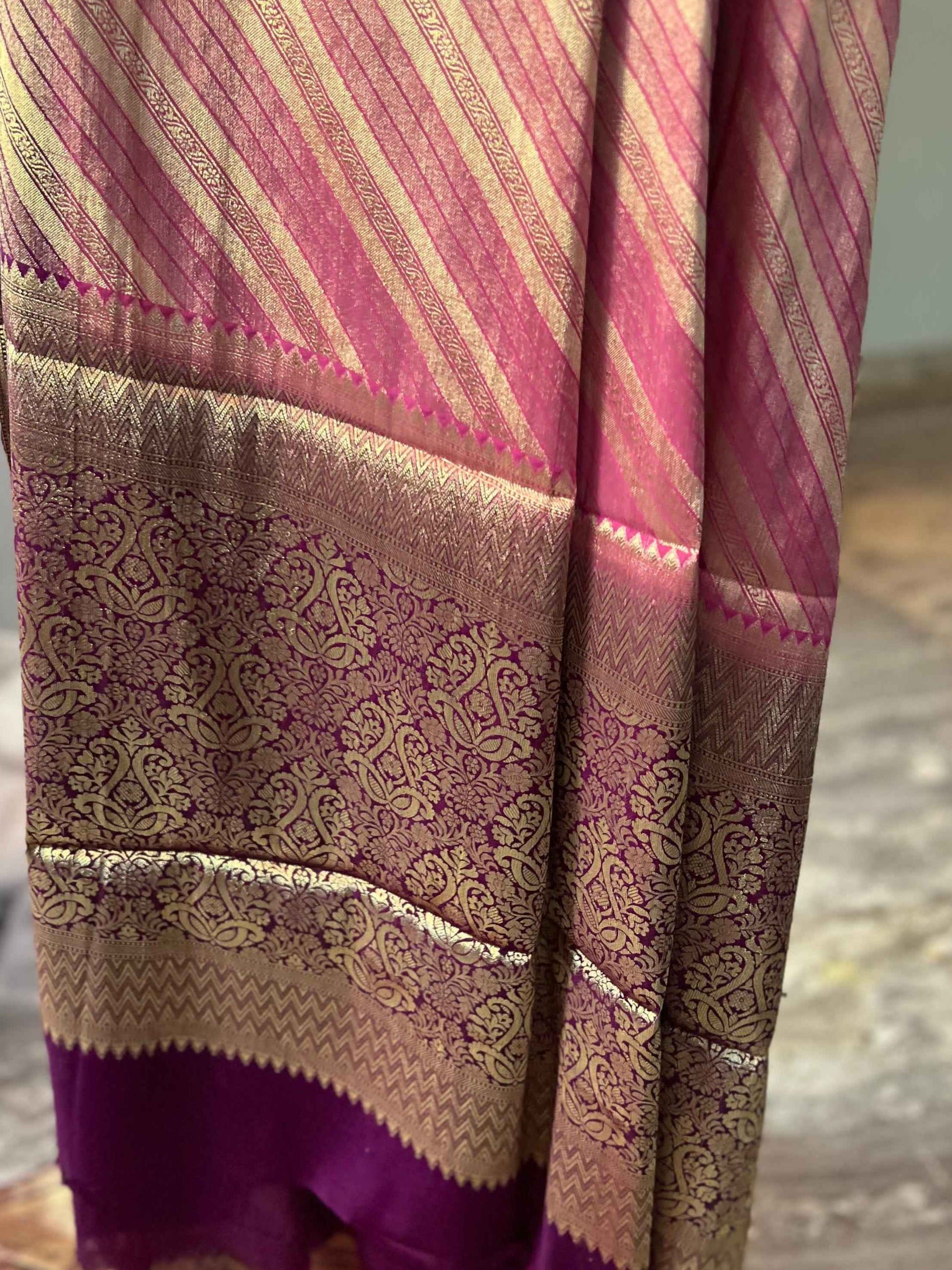 Mysore Semi Crepe - Simmer fabric Onion Pink with Purple - Craft Of Aele