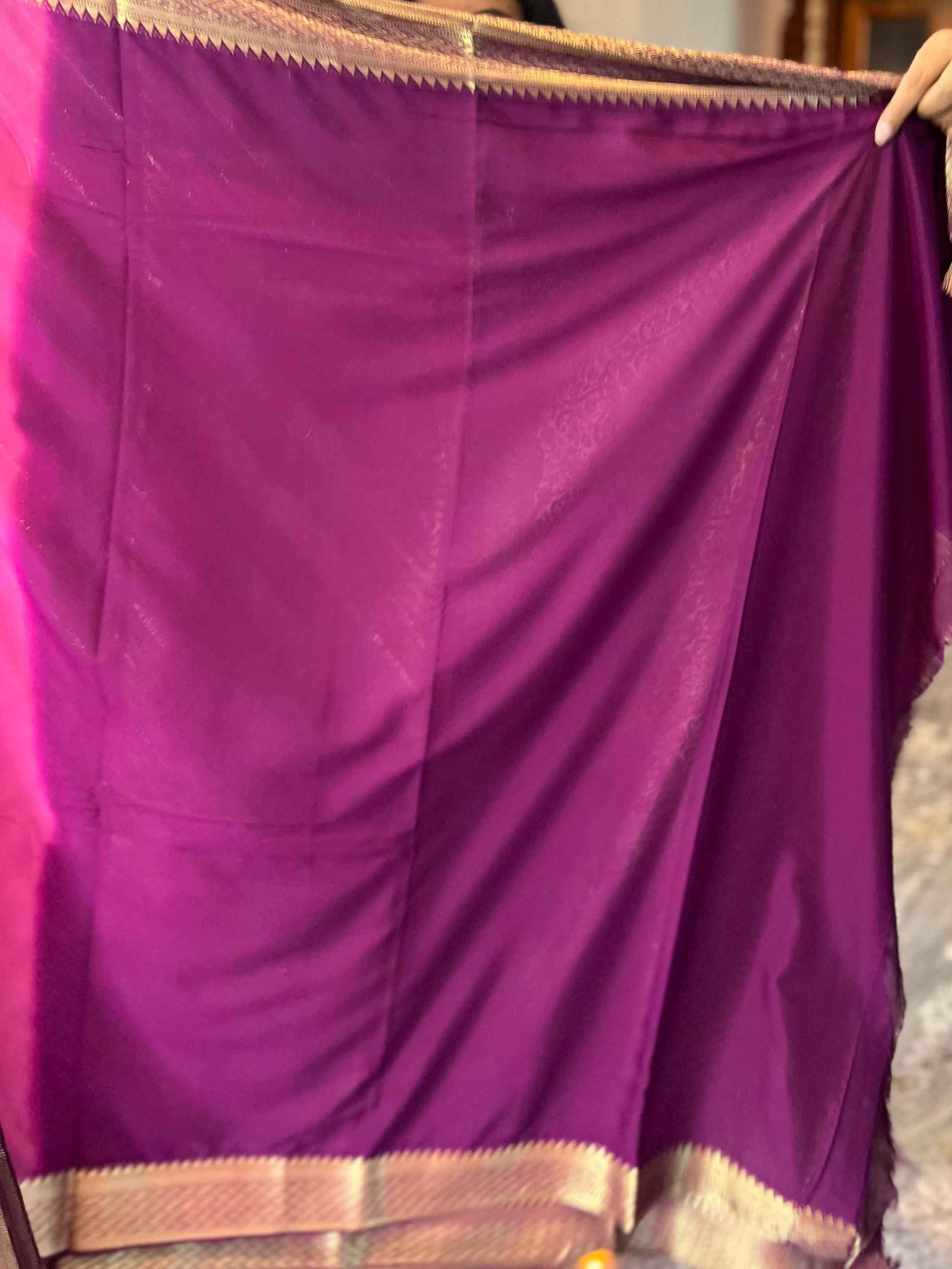 Mysore Semi Crepe - Simmer fabric Onion Pink with Purple - Craft Of Aele