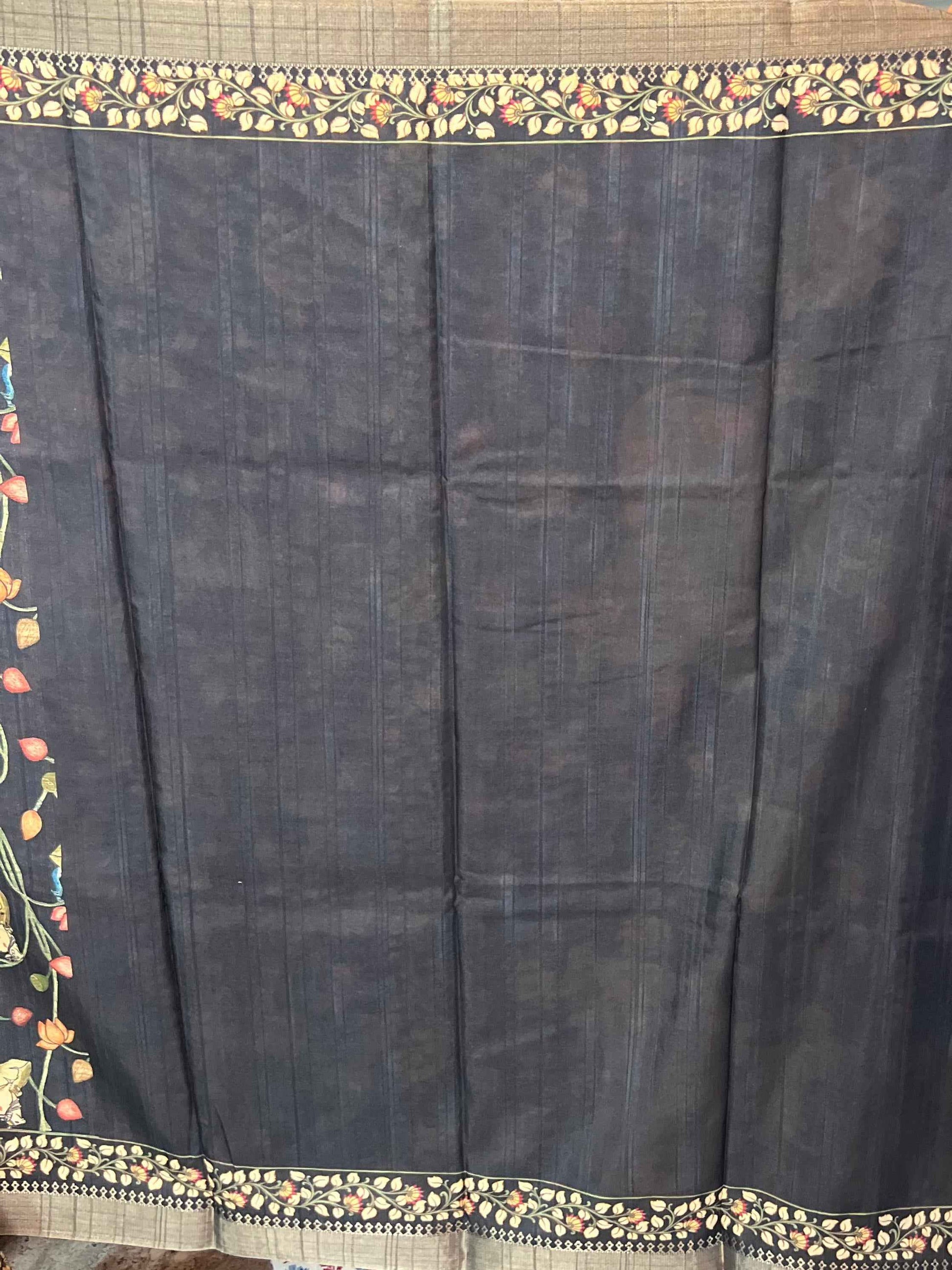 Premium Cotton Silk Pichwai Prints - Black (Copy)