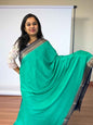 Semi Crepe Fabric - Elegant and Versatile Small Border in Green Navy Blue - Craft Of Aele