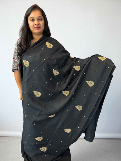 Raw Silk Black With Red Blouse - Elegant Luxury Fabric for Stunning Outfits - Craft Of Aele