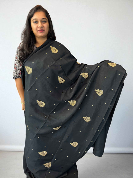 Raw Silk Black With Red Blouse - Elegant Luxury Fabric for Stunning Outfits - Craft Of Aele
