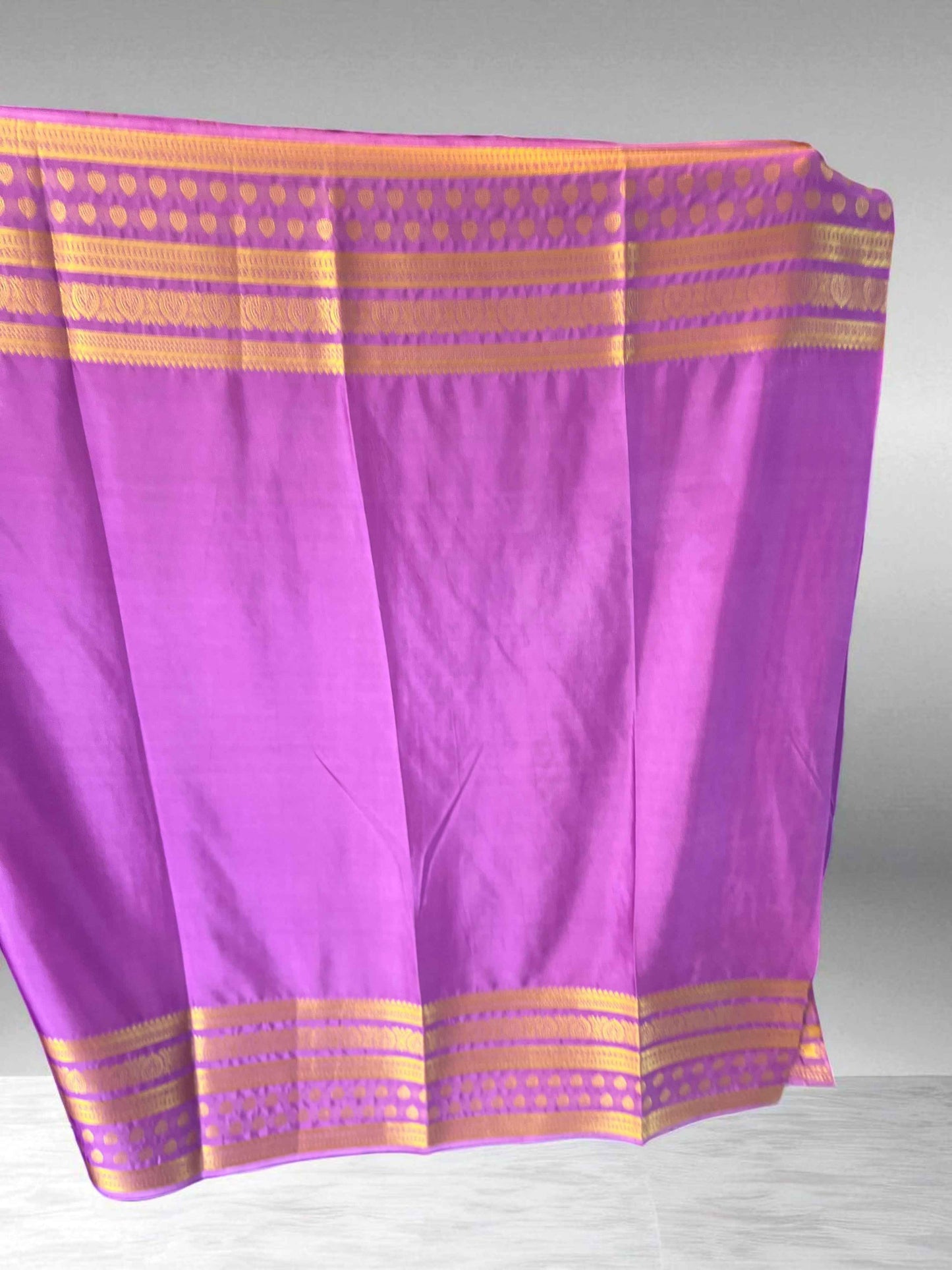 Semi Crepe Butta Border Lavender by Bentex Design - Elegant and Stylish - Craft Of Aele