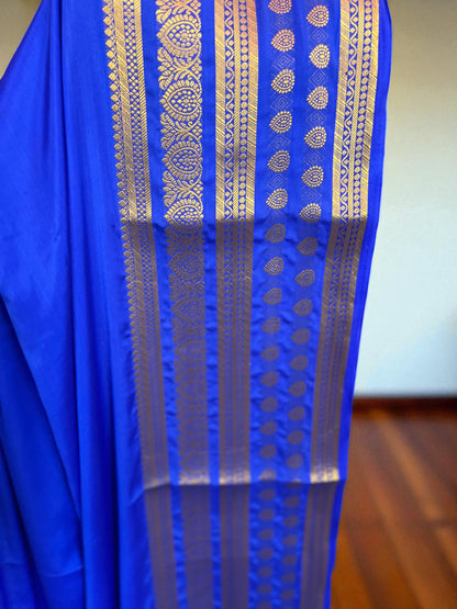 Semi Crepe Royal Blue Fabric by Bentex Design - Craft Of Aele