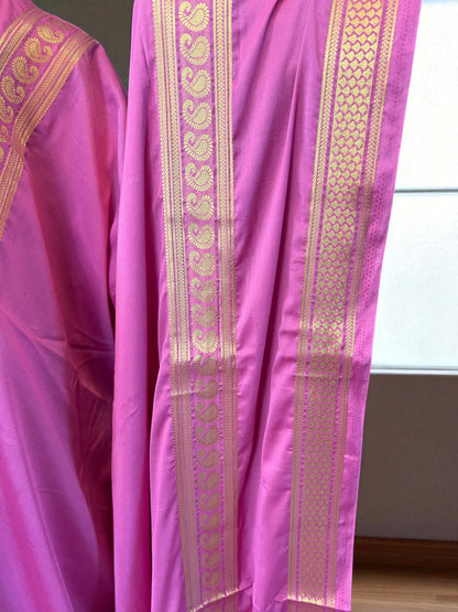 Semi Crepe Mango Border Fabric - Bentex Design for Elegant Fashion Creations - Craft Of Aele