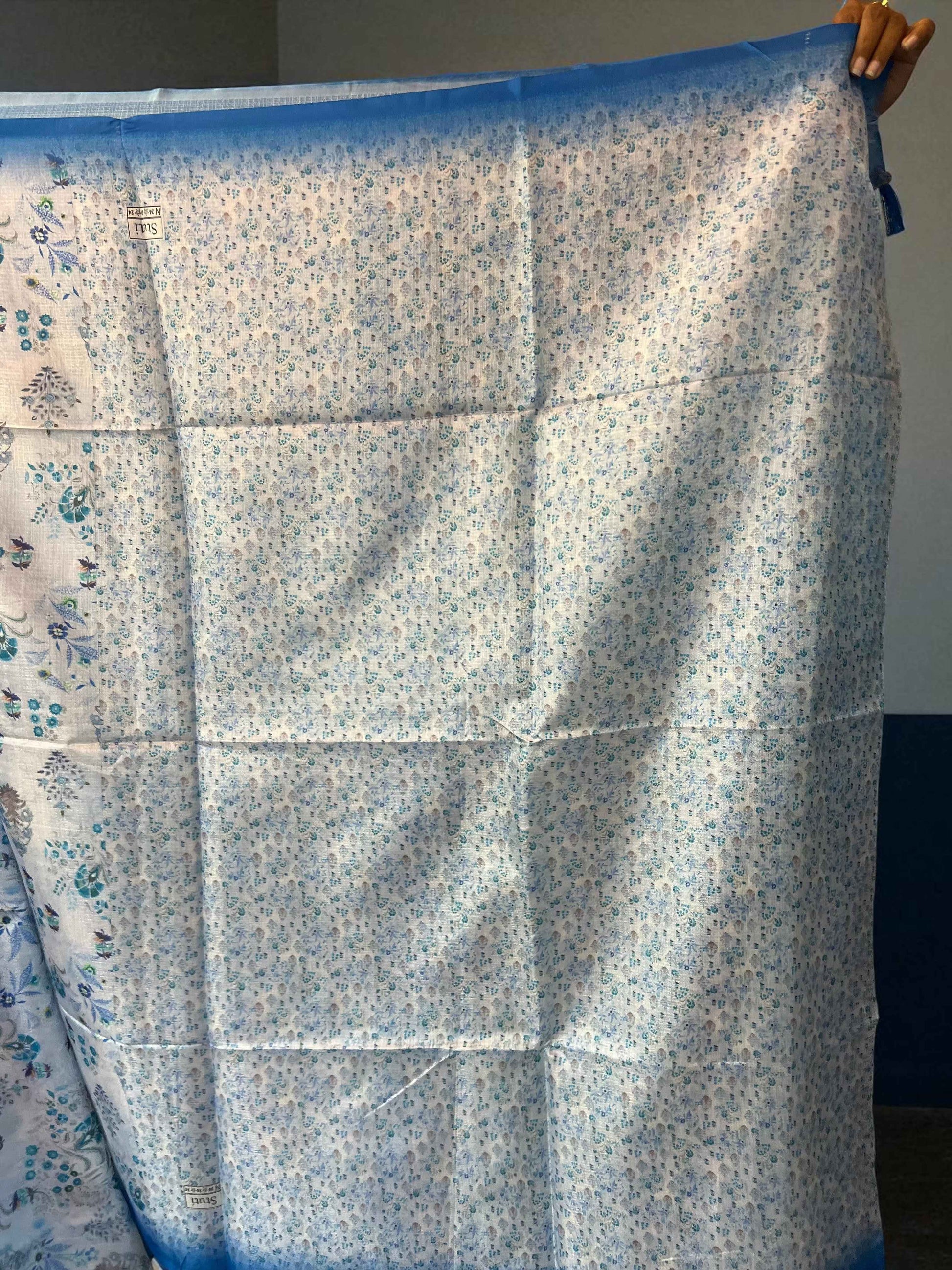 Soft Cotton Floral Blue Dress - Elegant Fabric for Stylish Outfits - Craft Of Aele