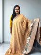 Soft Silk Mustard Saree with Pichwai Prints - Elegant Traditional Wear - Craft Of Aele