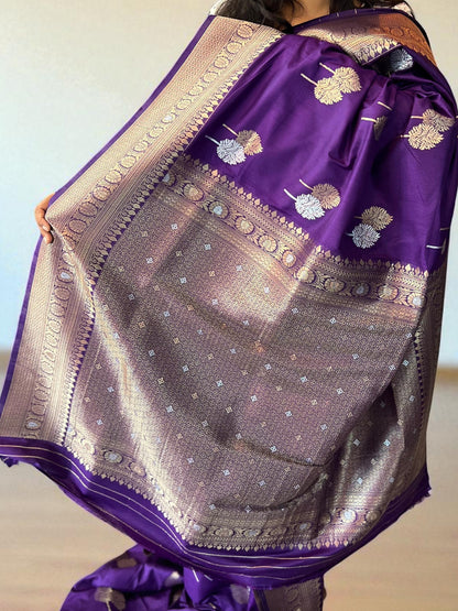 Banarasi Crepe Fabric in Purple Shade - Elegant for Any Occasion - Craft Of Aele