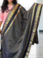 Semi Crepe Fabric with Bentex Border in Black - Elegant and Versatile Choice - Craft Of Aele