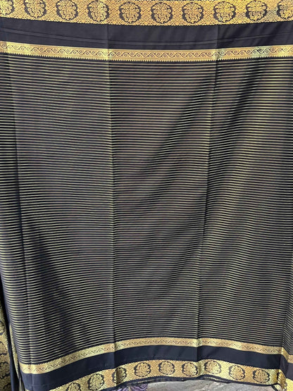 Semi Crepe Fabric with Bentex Border in Black - Elegant and Versatile Choice - Craft Of Aele