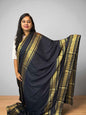 Mysore Semi Crepe Elegant bentex border design - Royal Blue