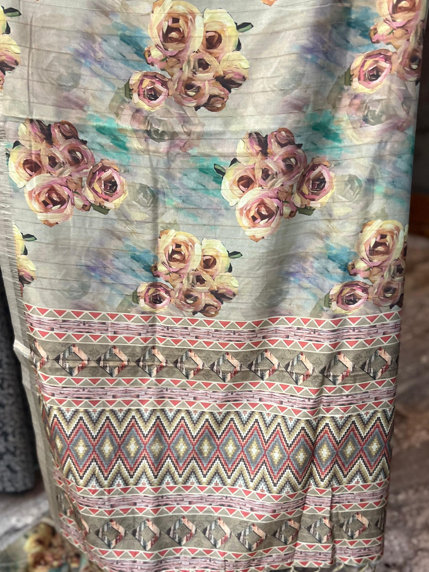 Soft Crepe Digital Print - Pastel Shade Mixed