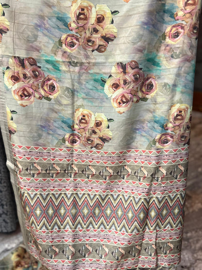 Soft Crepe Digital Print - Pastel Shade Mixed