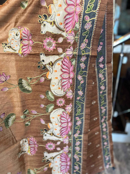 Premium Cotton Silk with applique work - Light Golden Yellow (Copy)
