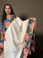 Premium Cotton Silk Fancy - Half white with floral pattern (Copy)