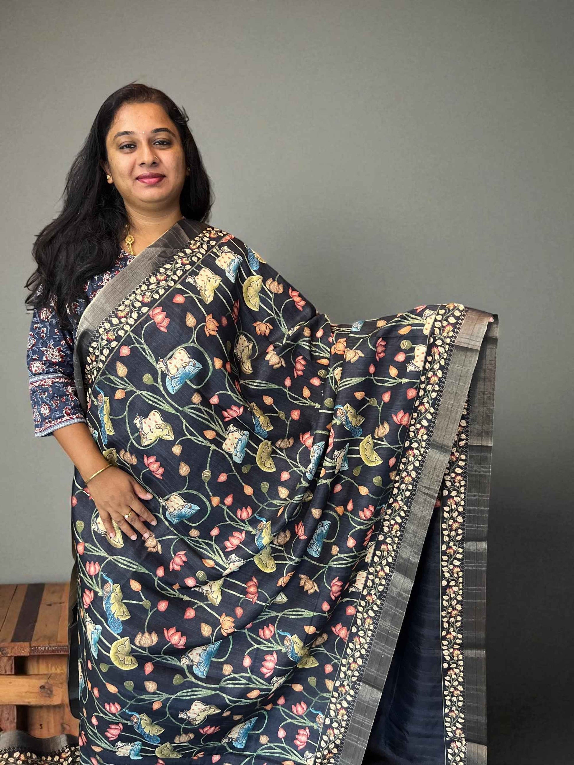 Premium Cotton Silk Pichwai Prints - Black (Copy)
