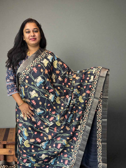 Premium Cotton Silk Pichwai Prints - Black (Copy)
