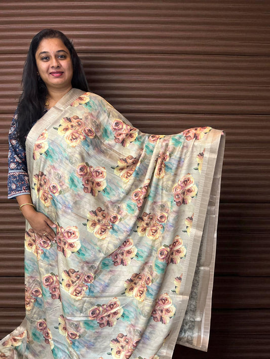 Soft Crepe Digital Print - Pastel Shade Mixed