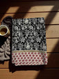 Printed Mul Cotton Black and Red for Elegant Occasions