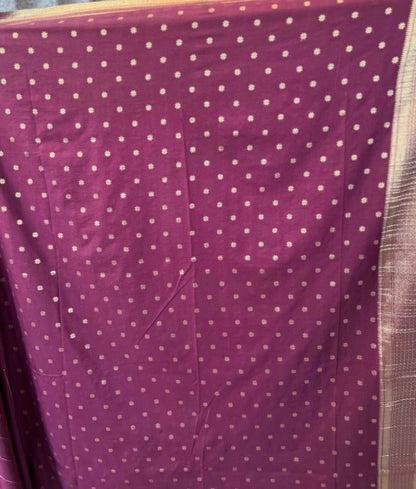 Premium Banarasi Crepe Fabric - Checks with Butta Design - Craft Of Aele