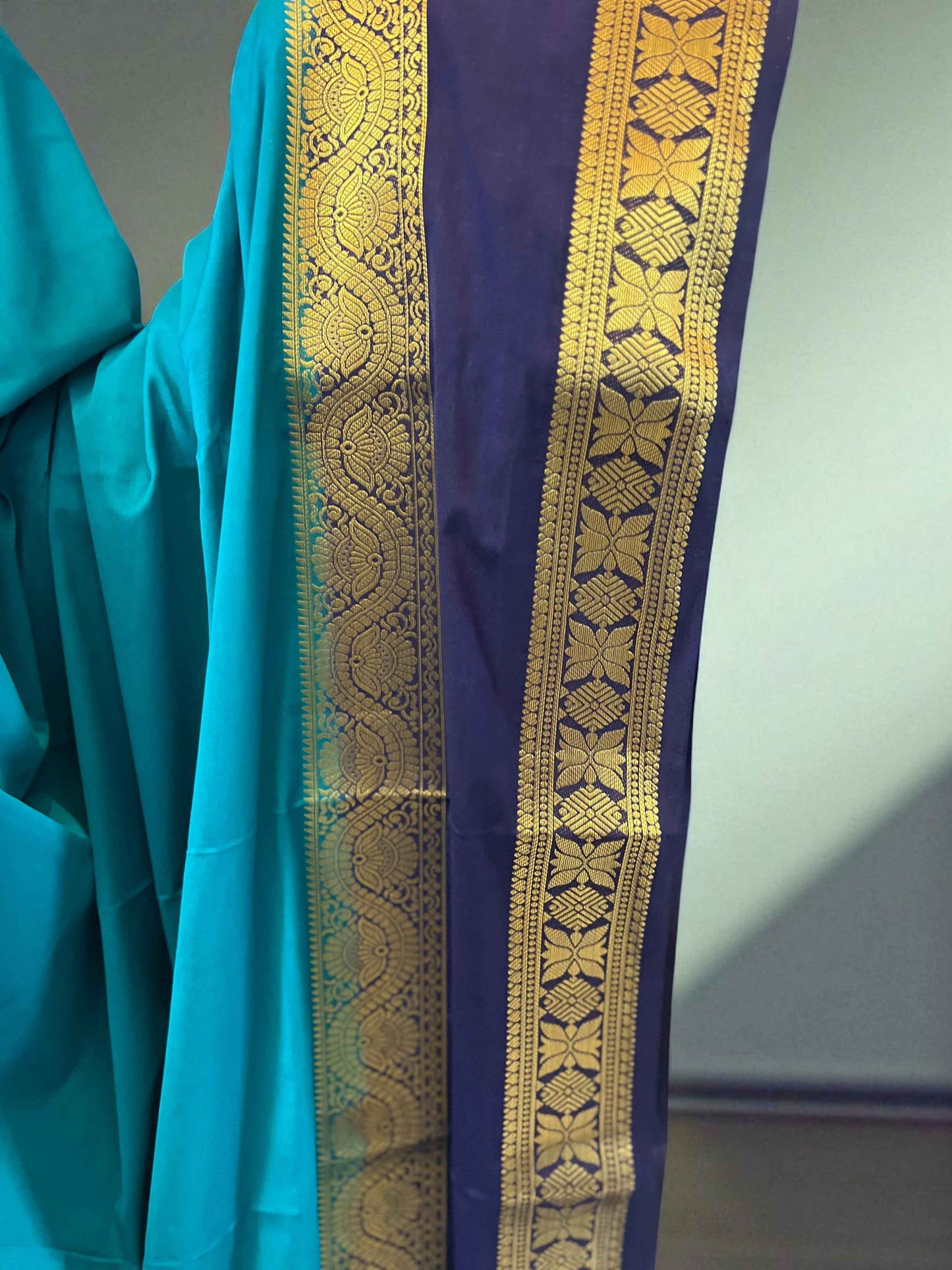 Semi Crepe Floral Border Fabric - Bentex Design - Craft Of Aele