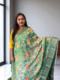 Floral Cotton Saree with Elegant Borders and Luxurious Pallu - Craft Of Aele